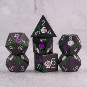 Purple and Pink Electroplated Matte black metal dice